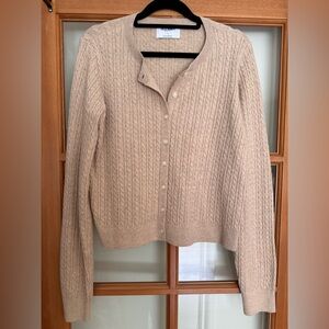Women's Beige Cable Knit Sweater